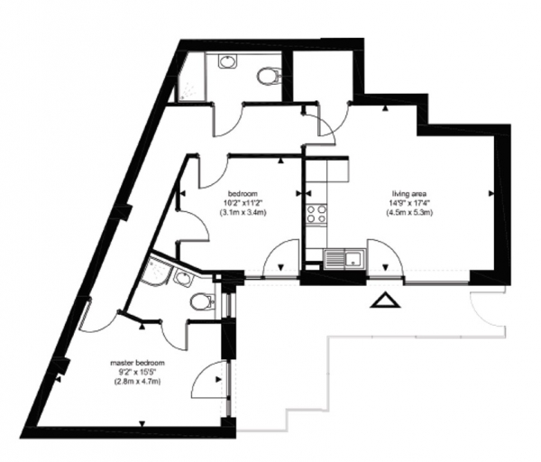 Floor Plan Image for 2 Bedroom Apartment to Rent in Brittania Road, SW6